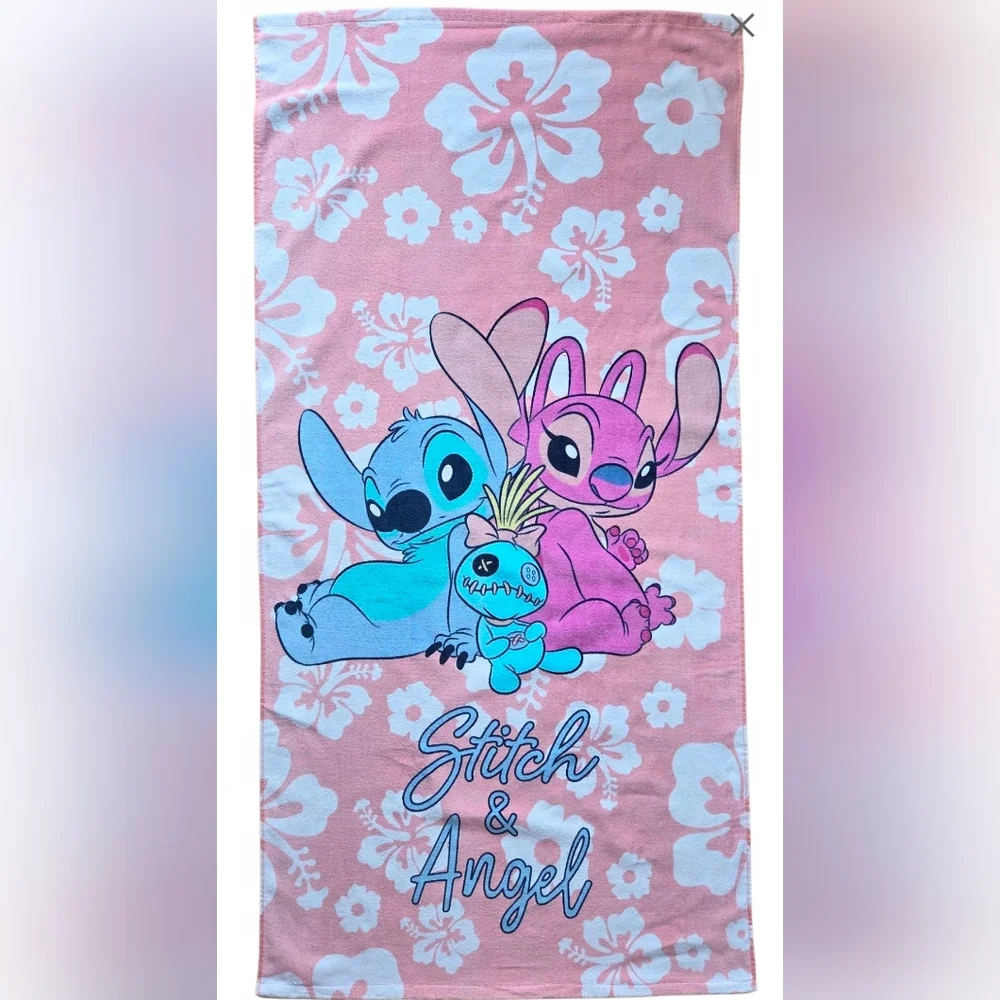🔥Stitch & Angel Pink Beach Towel🔥
